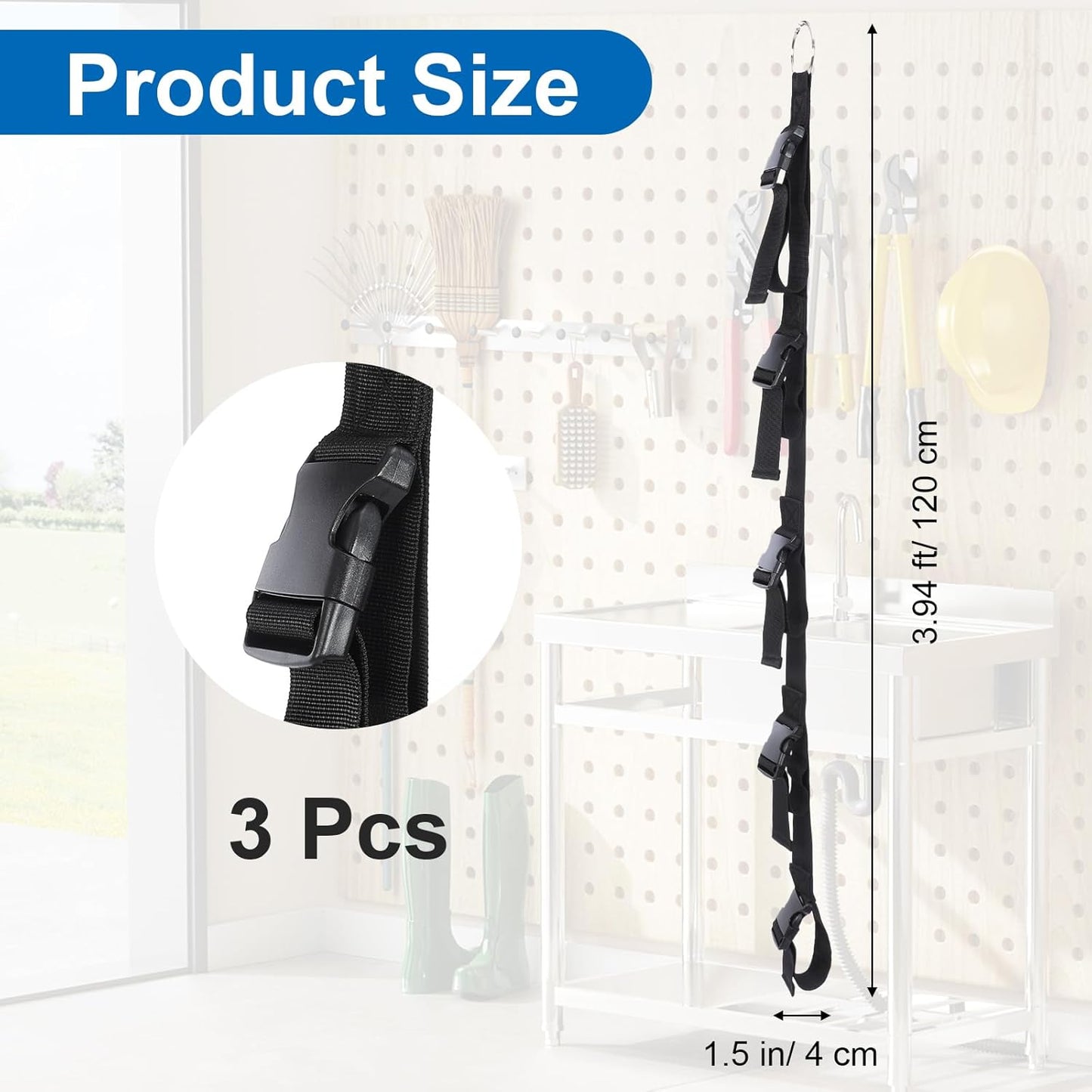 Organizador cables extensión 3 pzas con 5 ranuras