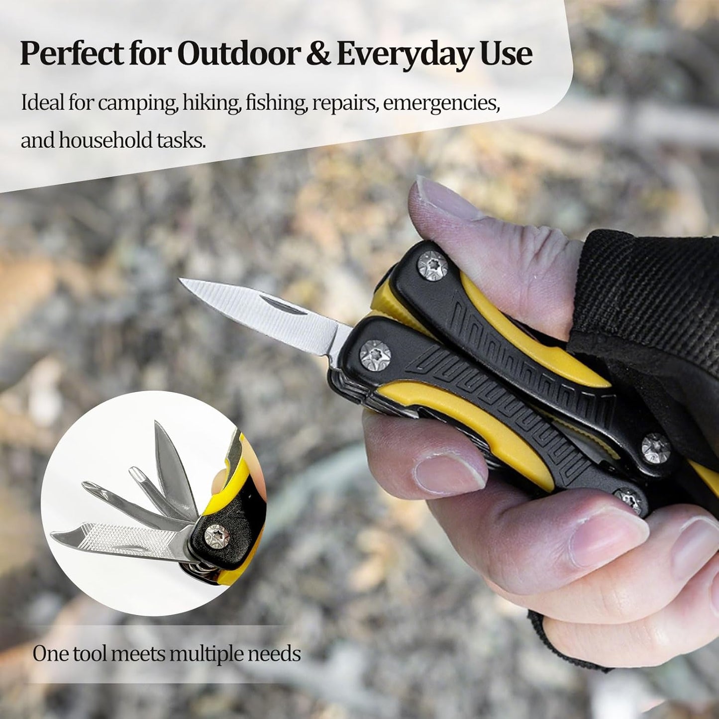 Cuchillo multiherramienta 11en1 compacto con alicates y funda