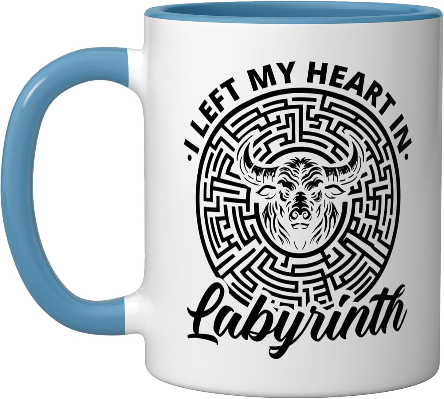 Taza Cerámica Minotaur Maze Mitología Griega Azul/Blanco