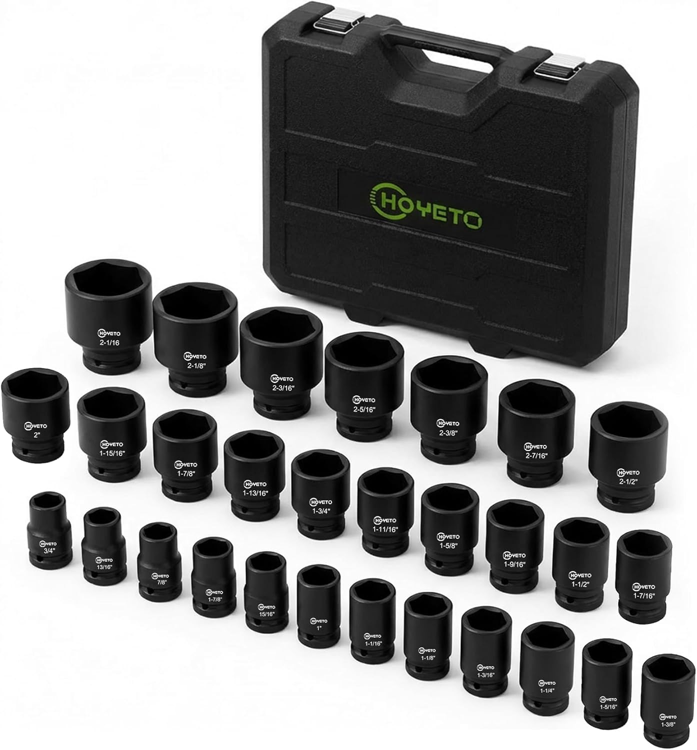 Juego llaves vaso 3/4 pulg 29 pzas acero cr-Mo con jaula