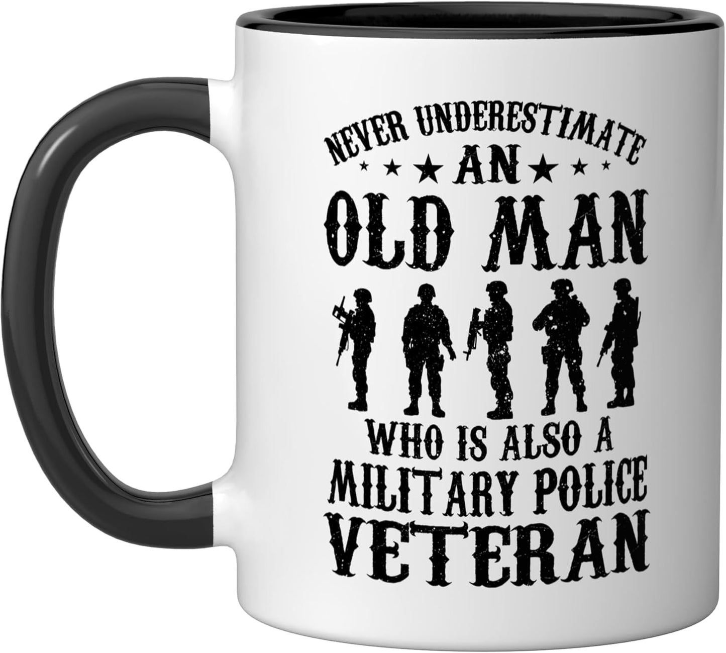 Taza Cerámica Militar Negro/Blanco