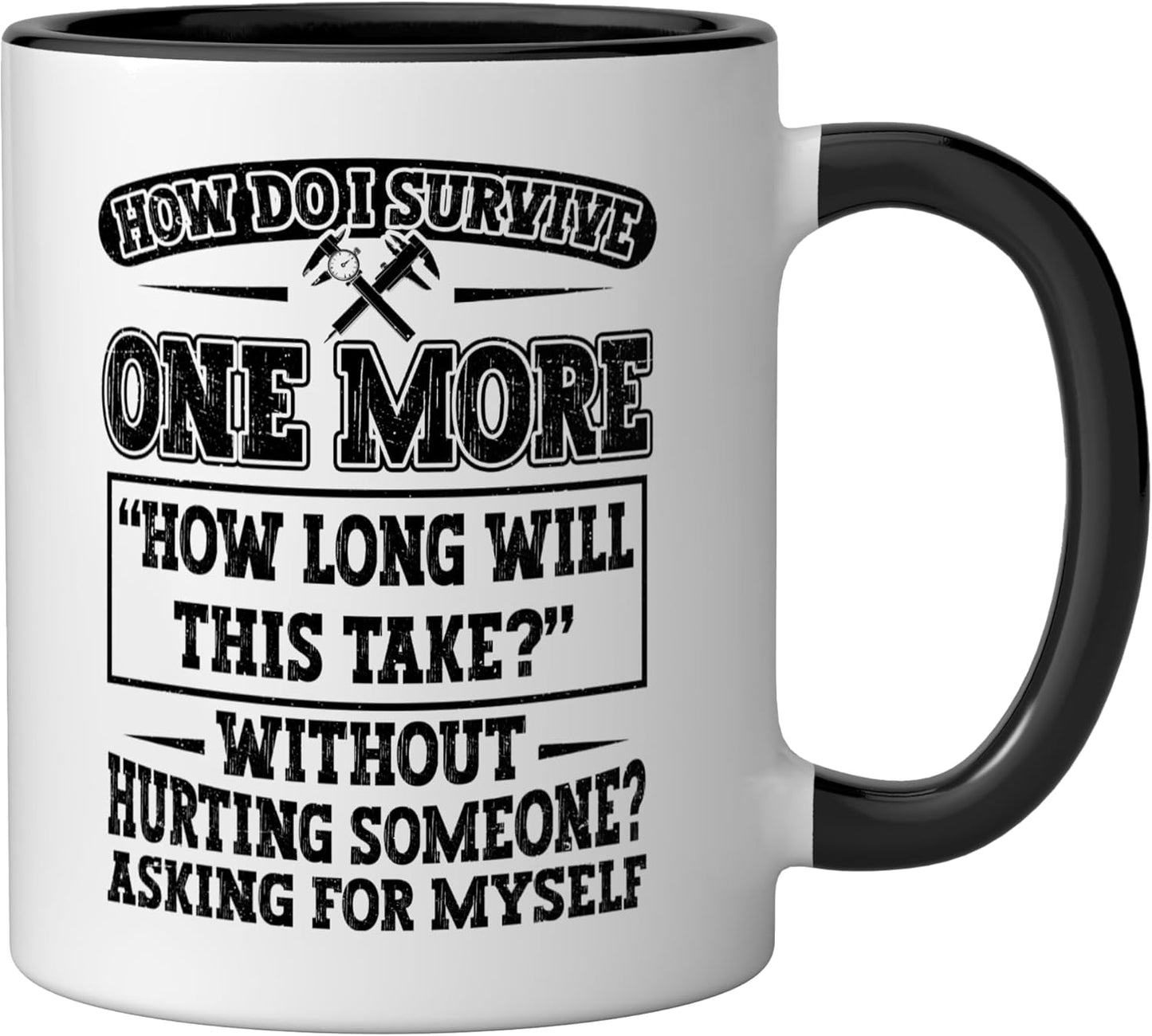 Taza cerámica para machinista CNC negra/blanca