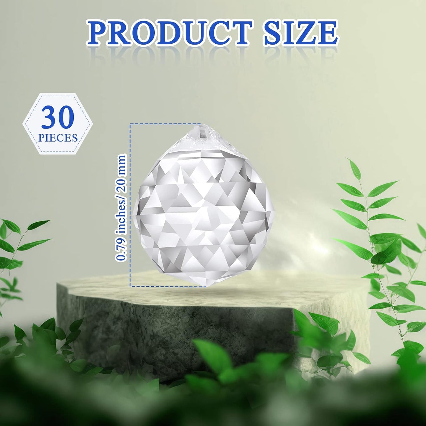 30 Atrapasoles Cristal 0.787pulg para Ventanas Feng Shui