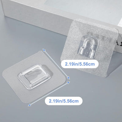 Ganchos adhesivos transparentes doble cara pack 20