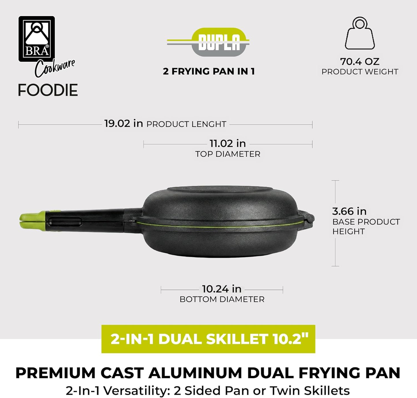 Sartén doble Foodie 10.2 pulgadas sin PFOA