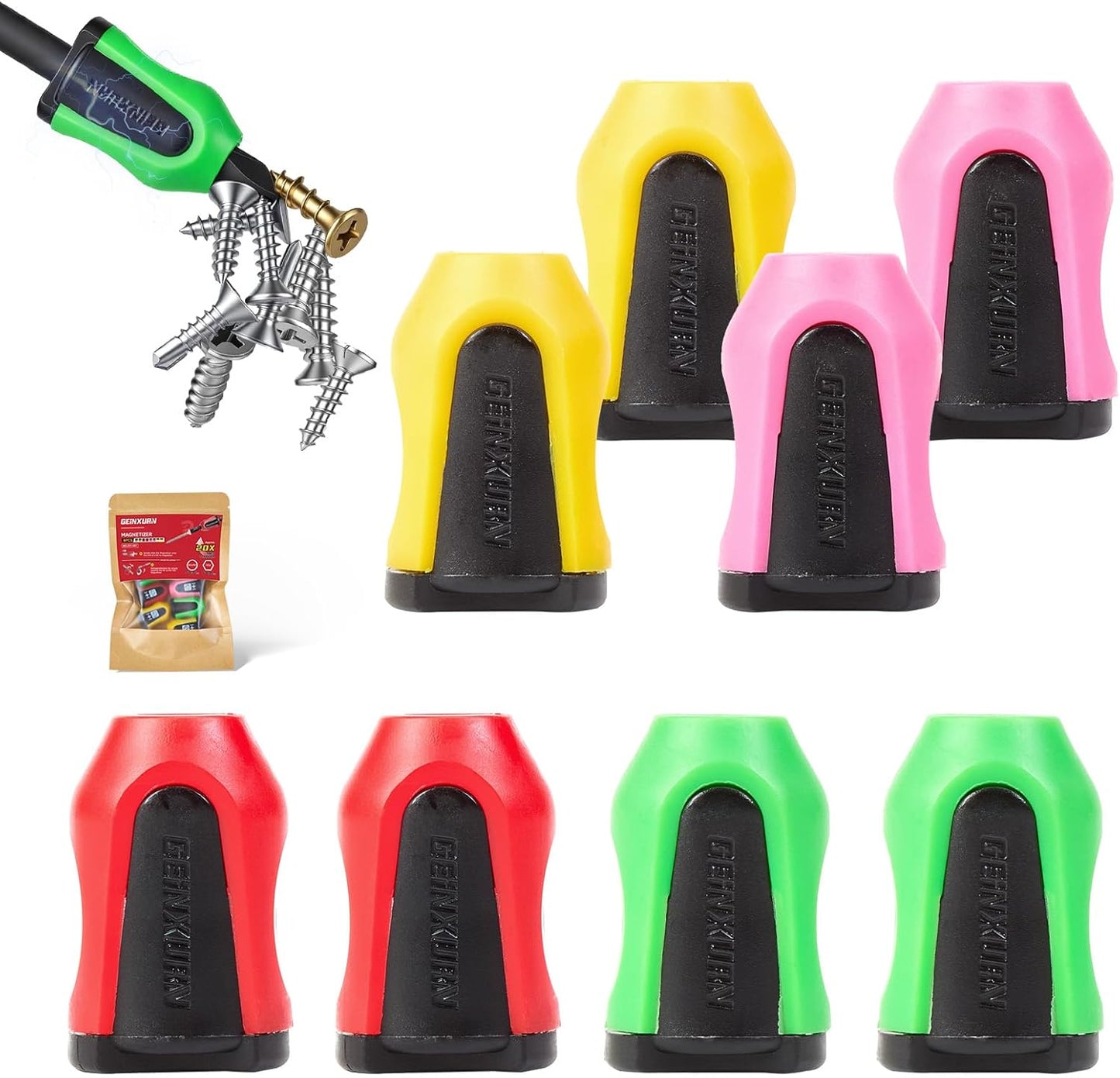 Set 8 Anillos Magnéticos Soporte Extraíble Puntas Hex