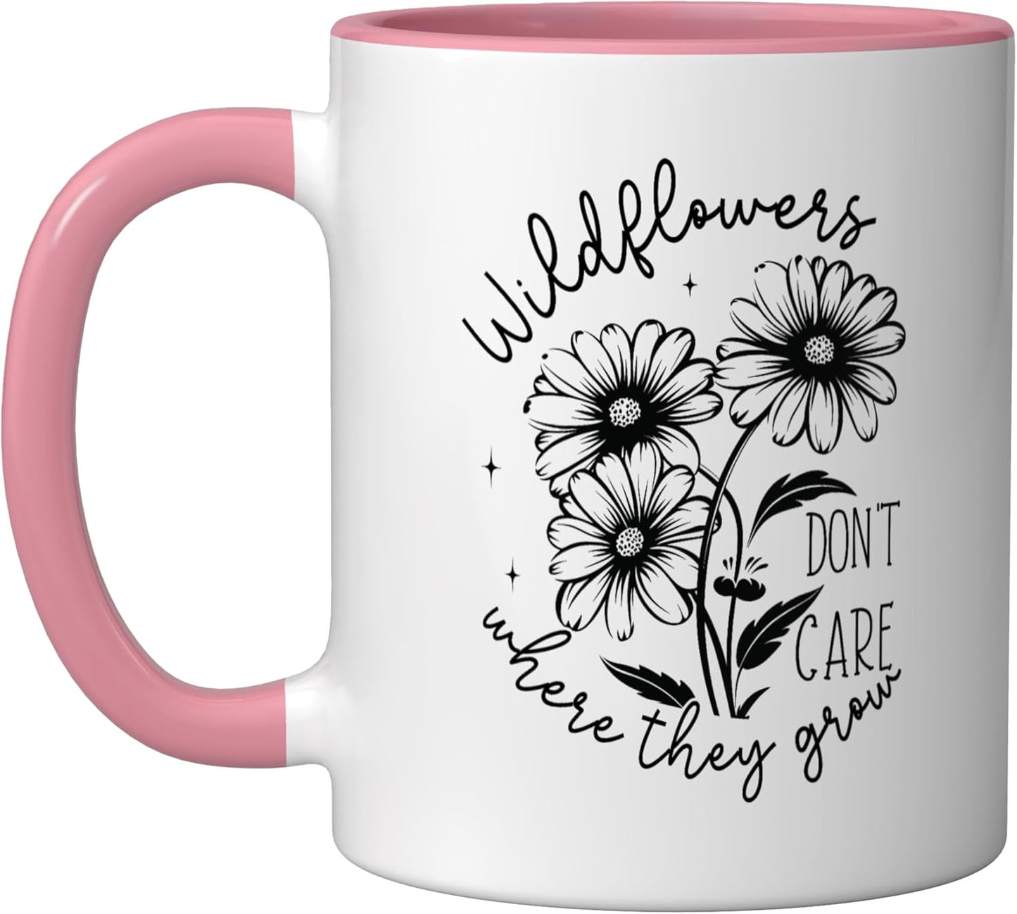 Taza Cerámica Wildflowers Pink/White Inspiracional