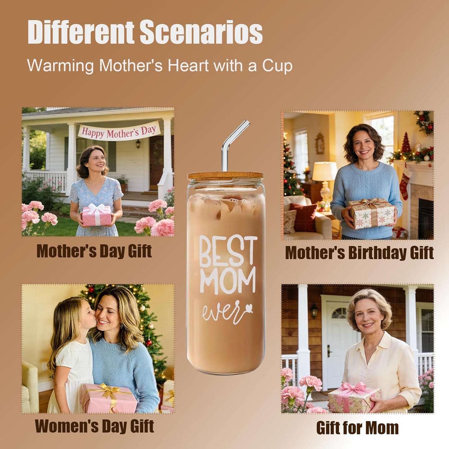 Taza para beber y tarjetas regalo madre