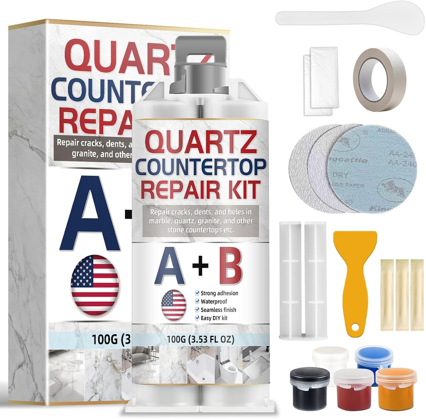 Kit reparación encimera cuarzo mármol granito 3.53oz