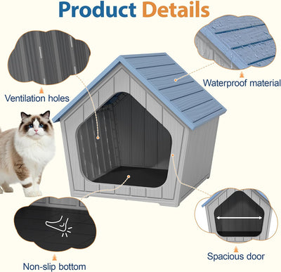 Caja arena gatos resina con agujeros color azul