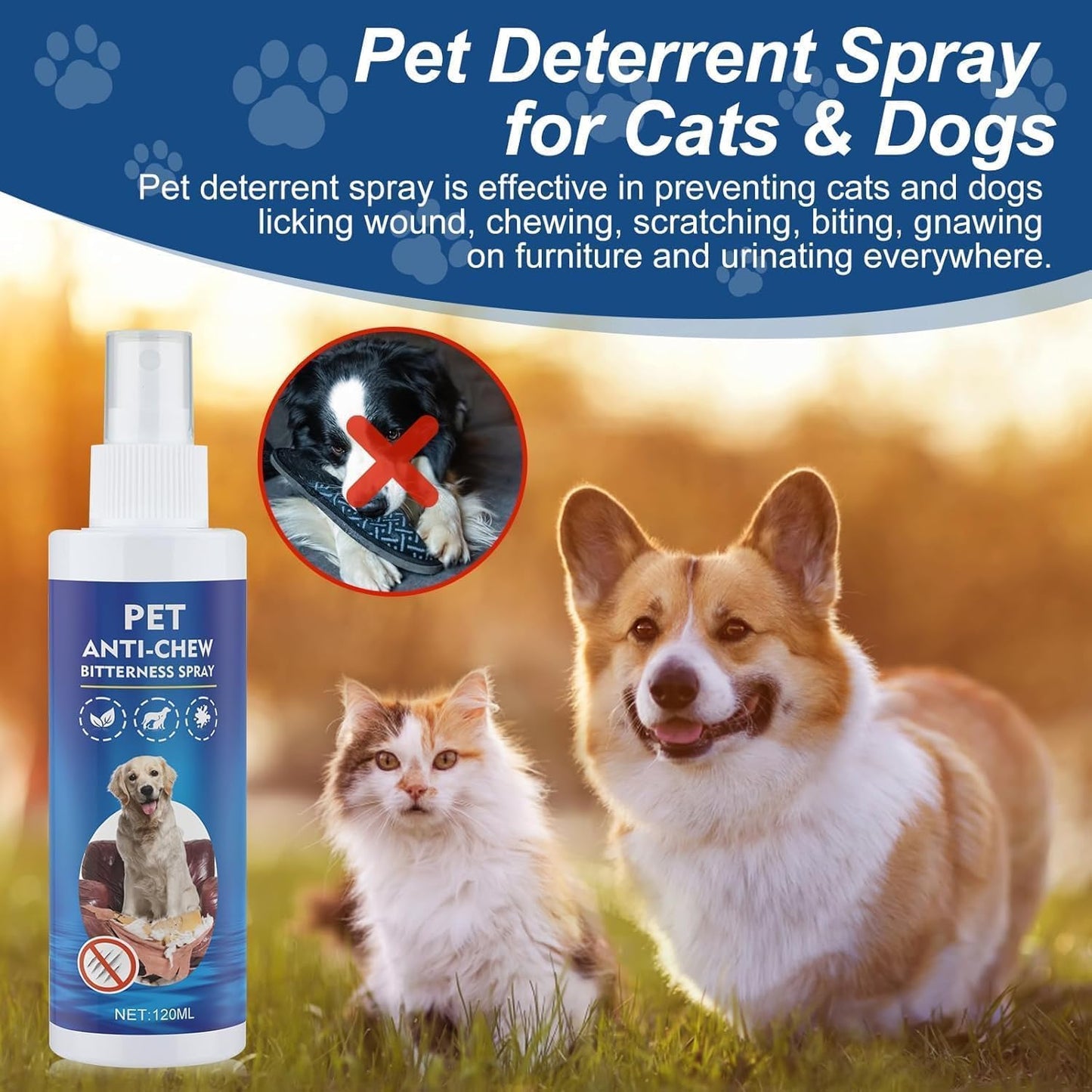 Spray antimasticable para perros 4.1oz manzana amarga uso interior