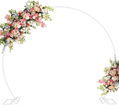 Arco Boda Blanco 7.2ft Soporte Fondo Redondo Metal Florales