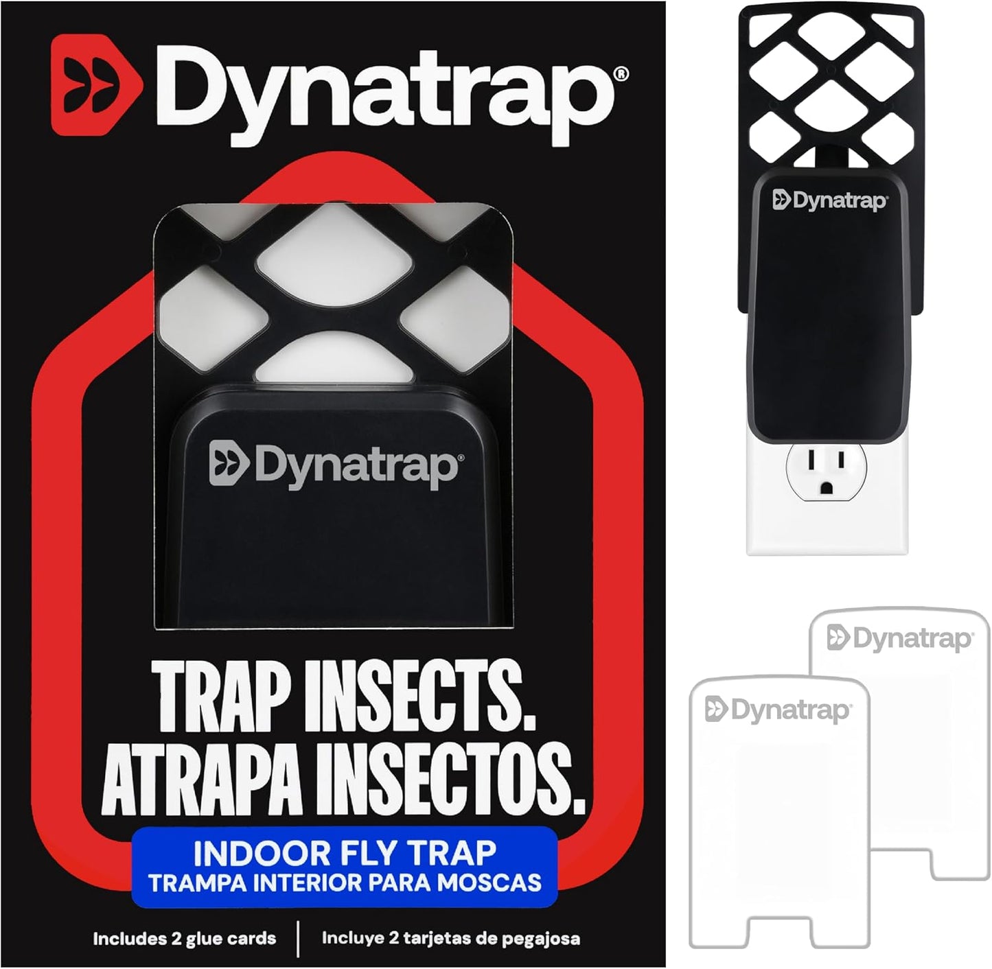 Trampa moscas enchufable interior negro 2 tarjetas pegamento