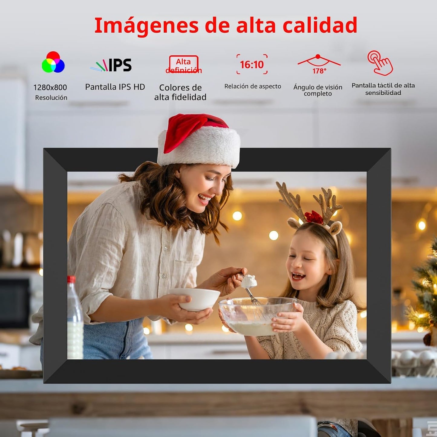Marco fotos digital 10.1pulg pantalla IPS HD 32GB