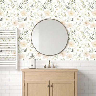 Papel Tapiz Floral Botánico Autoadhesivo Extraíble 17.7x118pulg