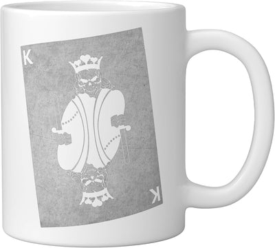 Taza Cerámica Juego de Cartas Calavera Reina Blanco