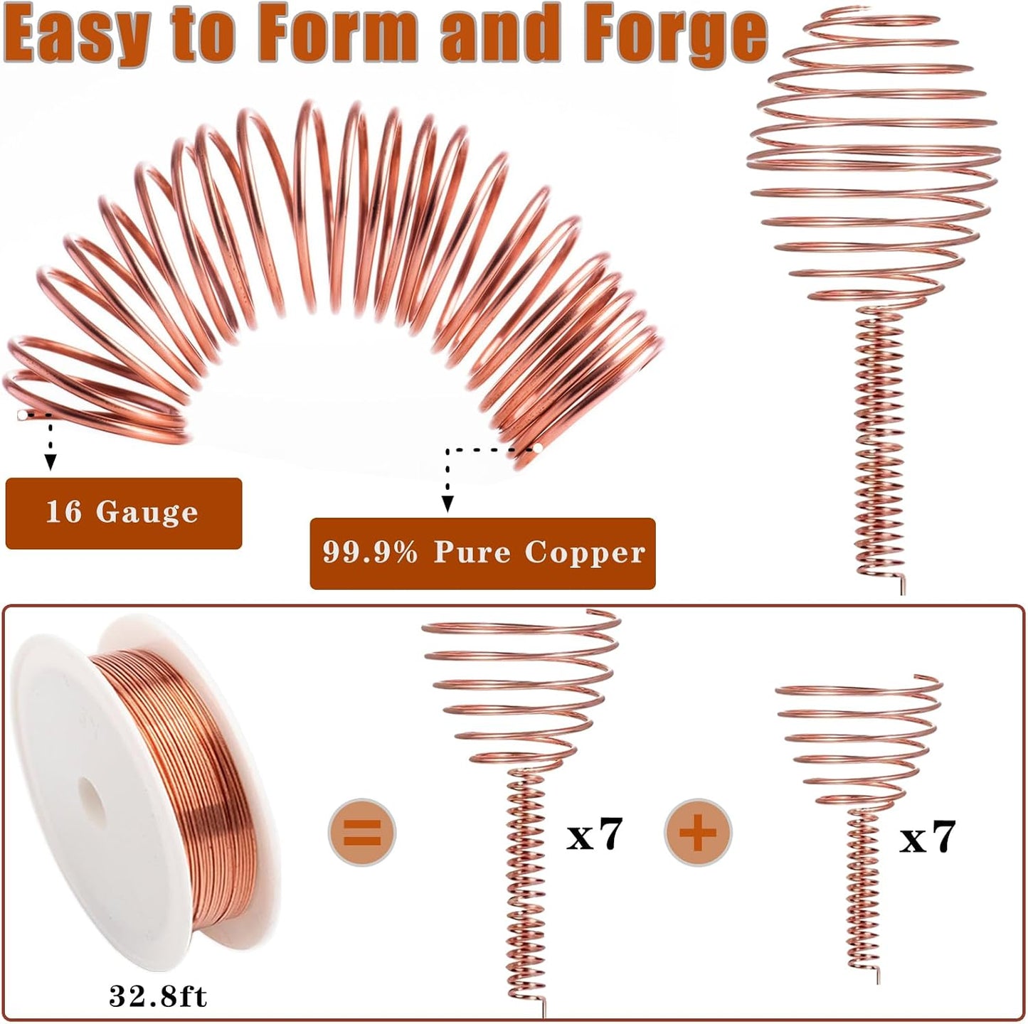 Kit 12 Pzas Antenas Madera Alambre Puro 16-32.8pies
