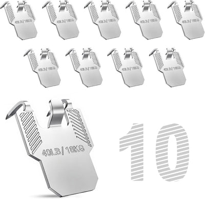 10 Ganchos Colgadores Cuadros Pared Sin Herramientas Capacidad 40lb