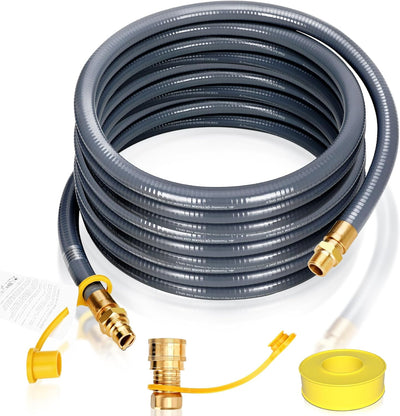 Manguera gas natural 3/4" 50ft con conexión rápida para generador