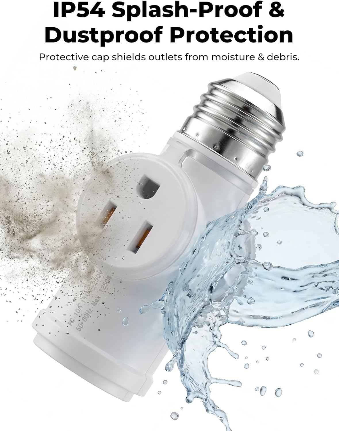 Pack 2 adaptadores corriente E26 soporte atornillable blanco