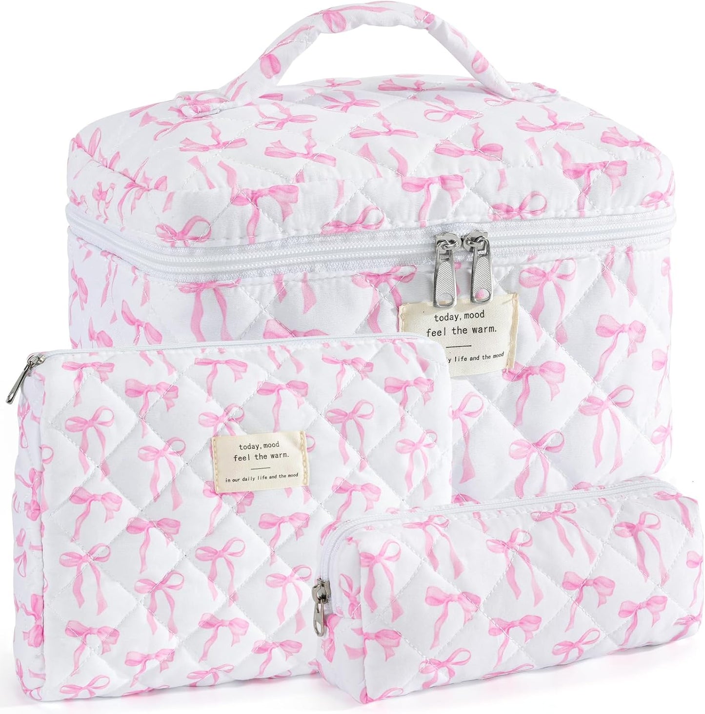 Bolsa maquillaje acolchada algodón Arco Pastel
