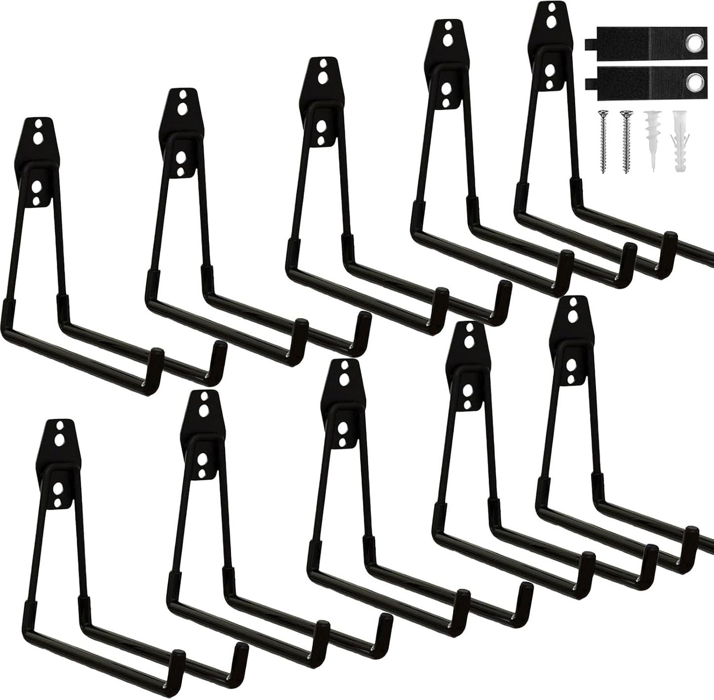 10 Ganchos Garaje Acero Antiderrap 7.7pulg