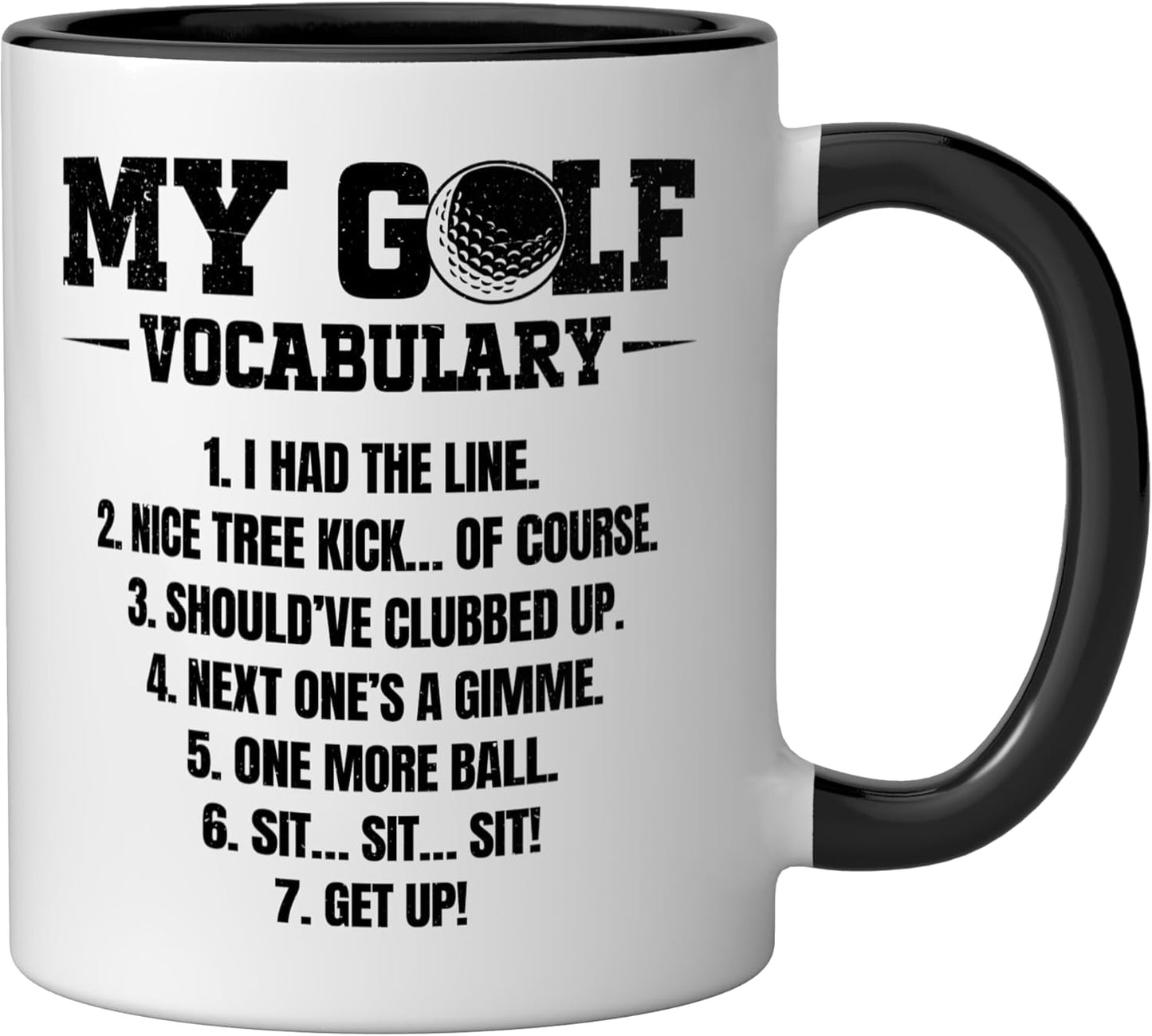 Taza Cerámica Golf Palabras Clave Negro/Blanco