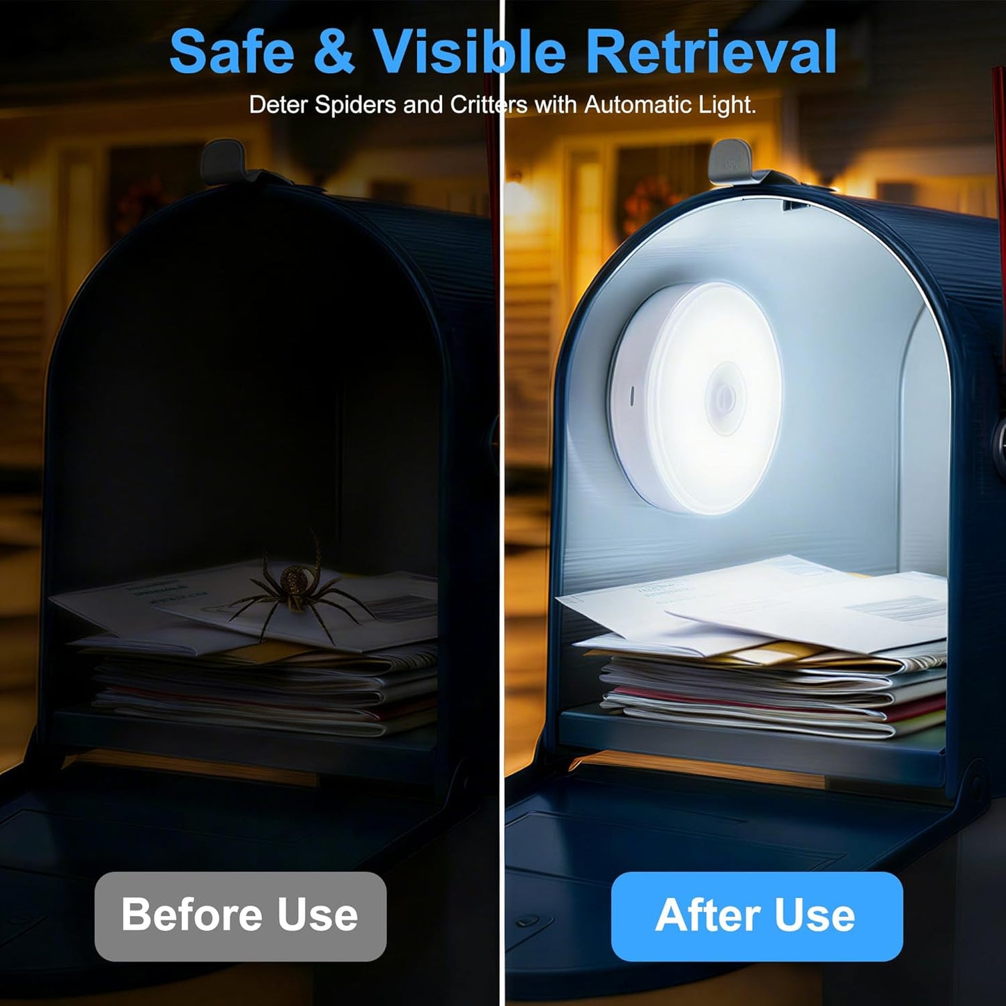 Sensor movimiento luz LED recargable para buzón