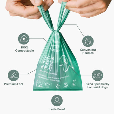 Bolsas compostables para perros mini 360uds con asas