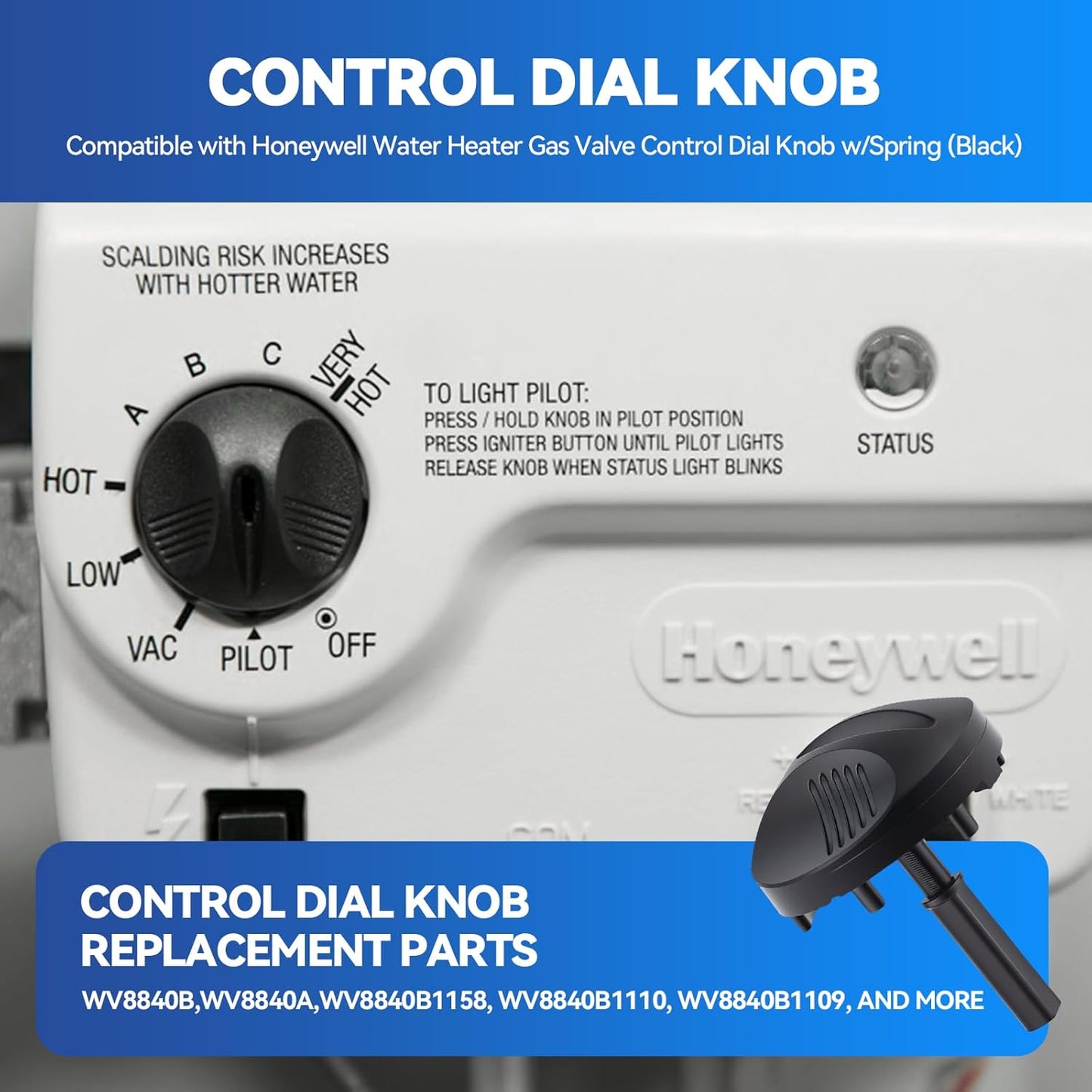 Perilla control válvula gas Honeywell repuesto WV8840