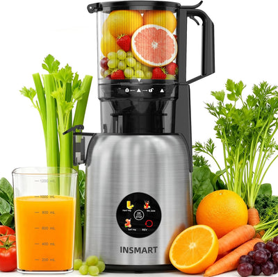 Exprimidor 3en1 con canal 5.3pulg para frutas y verduras