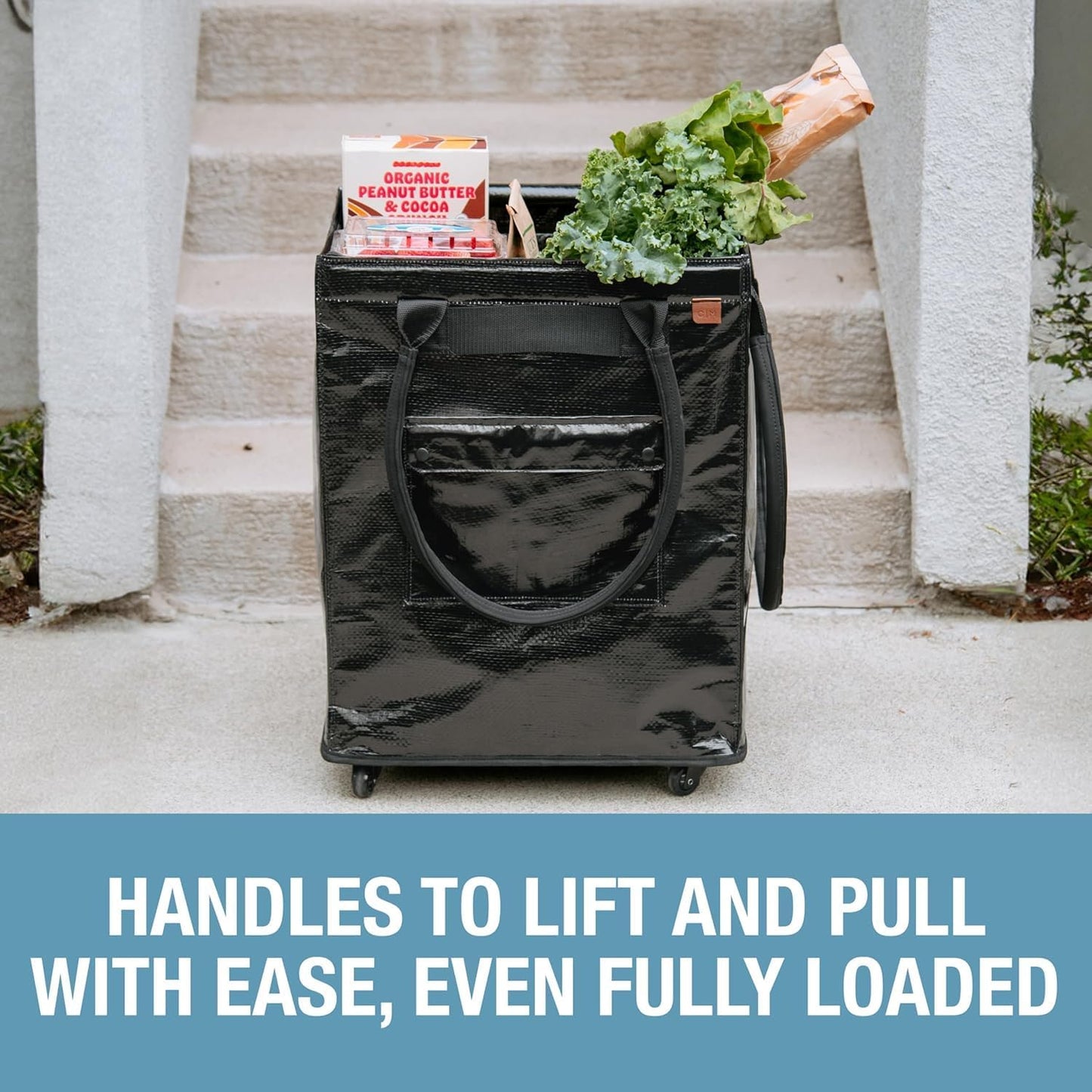 Bolsa con ruedas 90l plegable para compras y organización