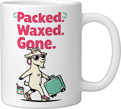 Taza de cerámica blanca con diseño gráfico vergonzoso
