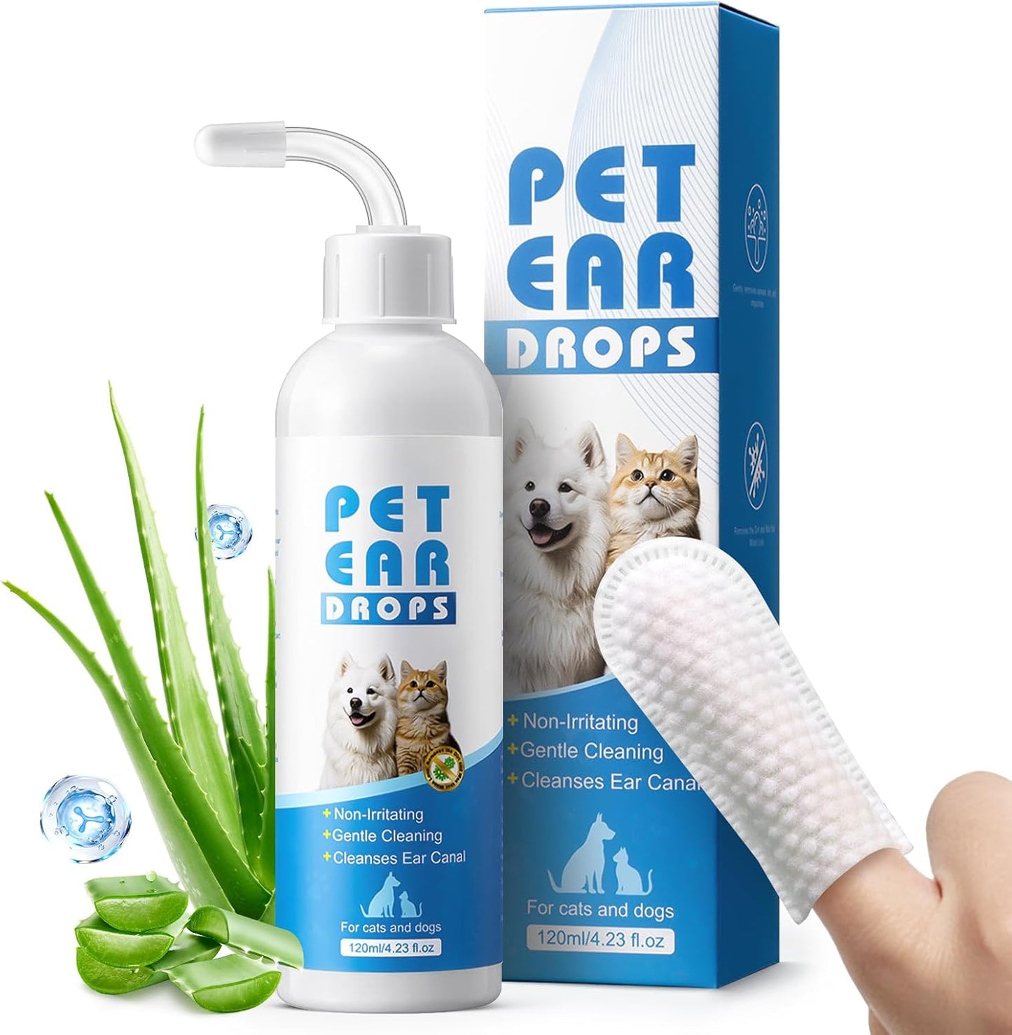 Limpiador orejas perros 50 toallitas suave base plantas
