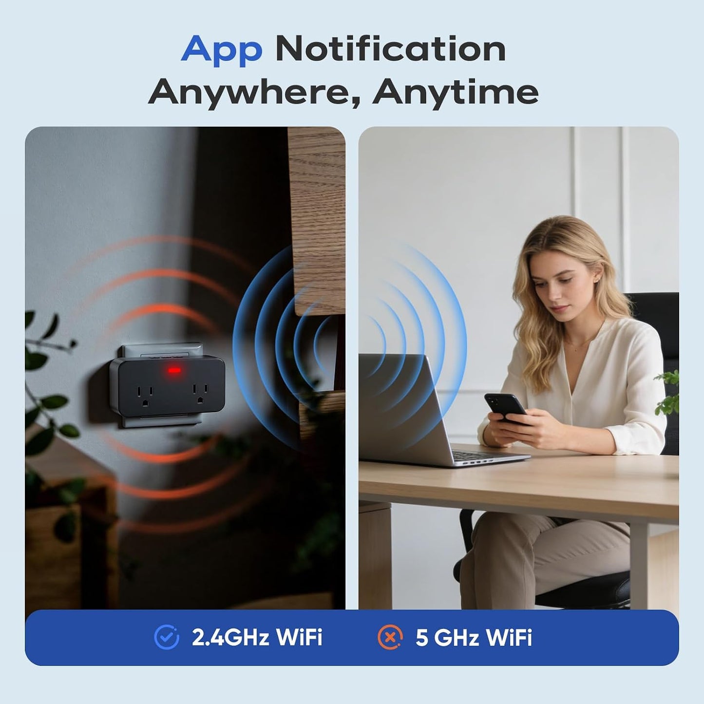 Alarma energia WiFi con app cancelacion alerta 2 enchufes