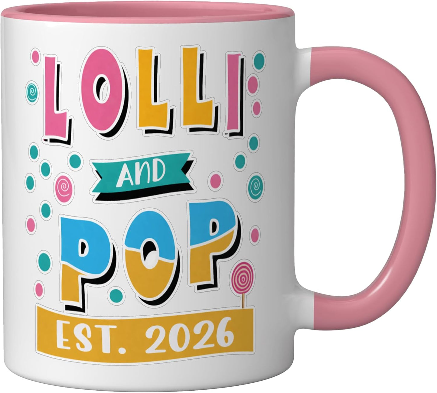 Taza Cerámica Lolli y Pop Día del Padre Rosa/Blanco