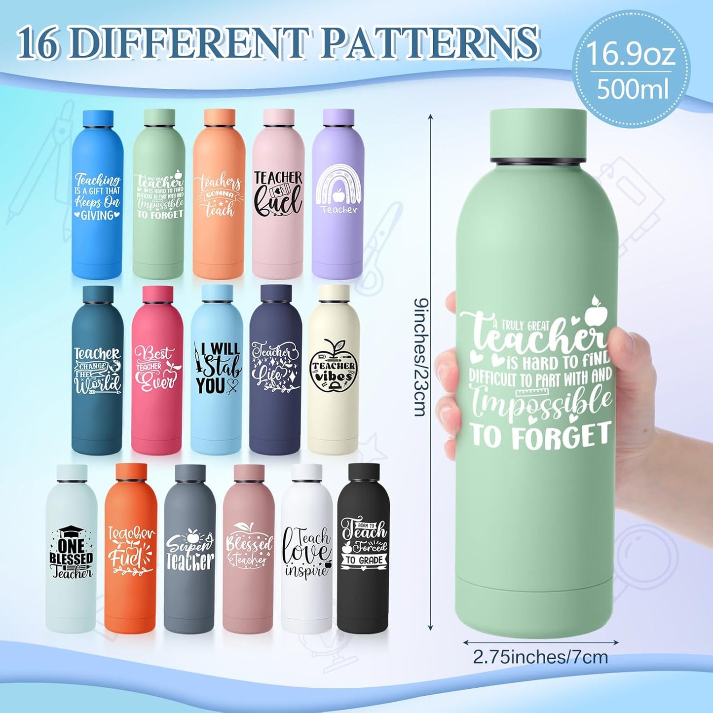 Set 16 Regalos Profesores Botella Agua Acero Inox 17oz