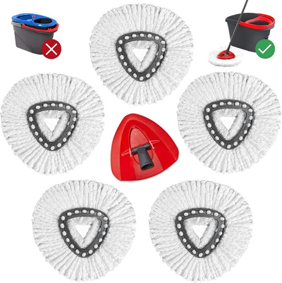 Sistema 1 tanque trapeador microfibra 5 pzas blancas