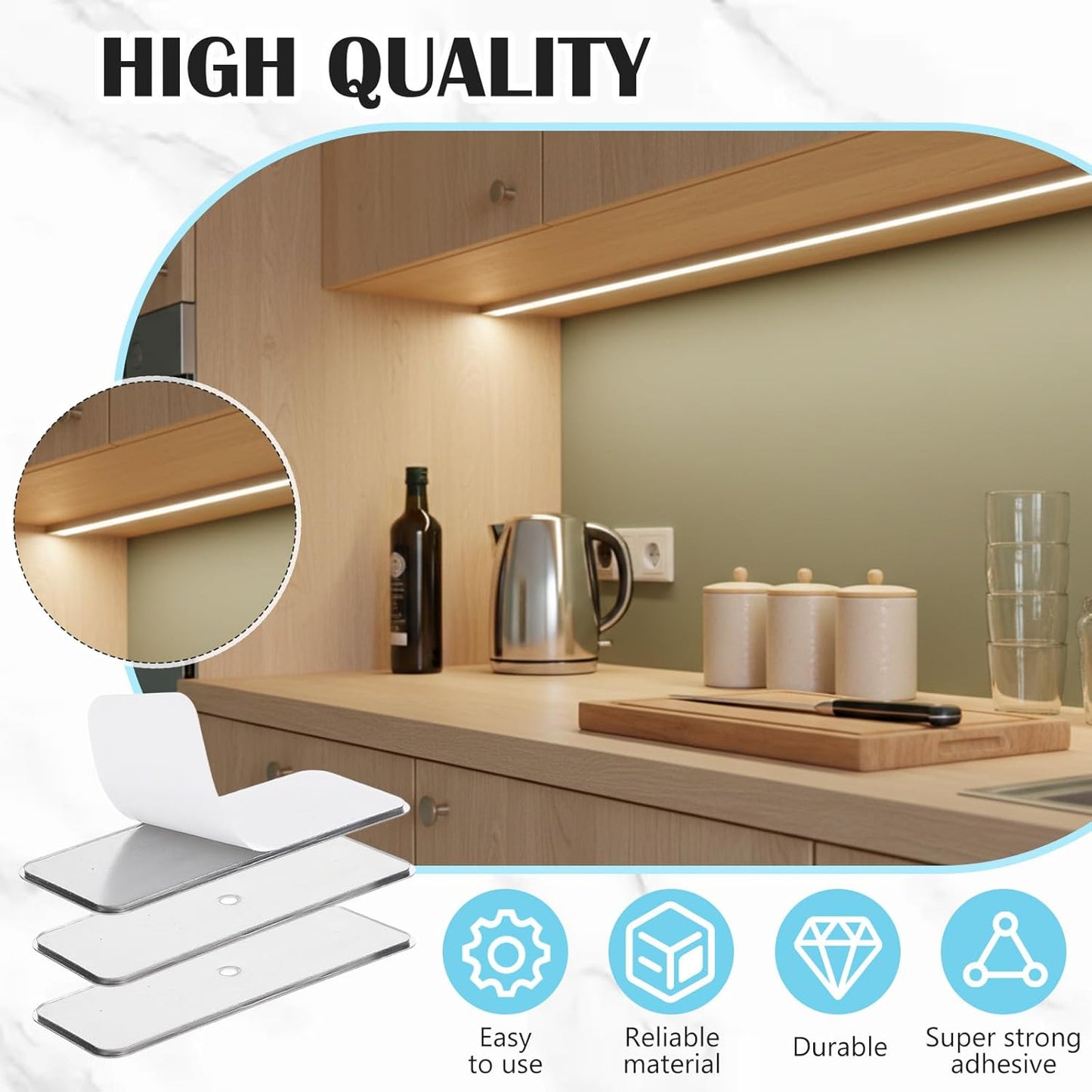 8 Pzas Luces Magnéticas Placas Hierro Adhesivas