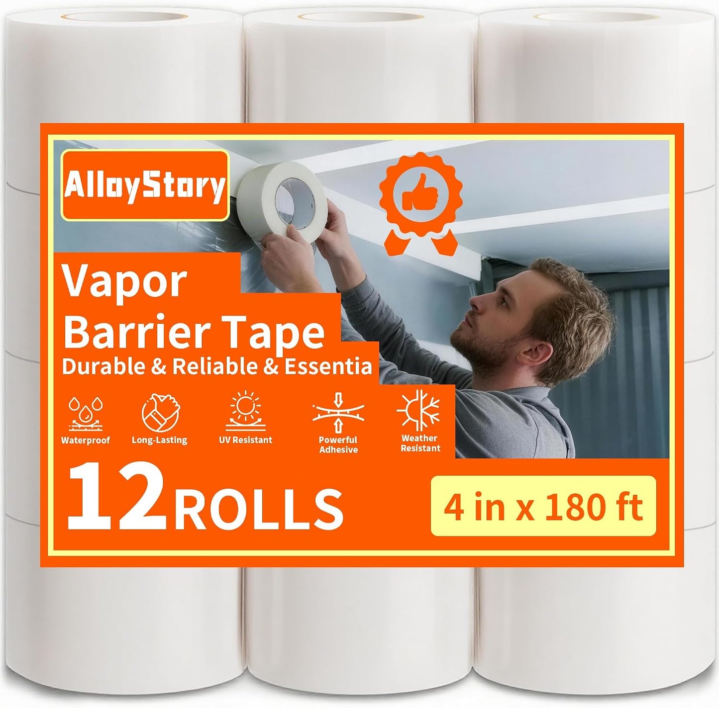 Cinta sellado impermeable 4pulg x 180ft para polietileno