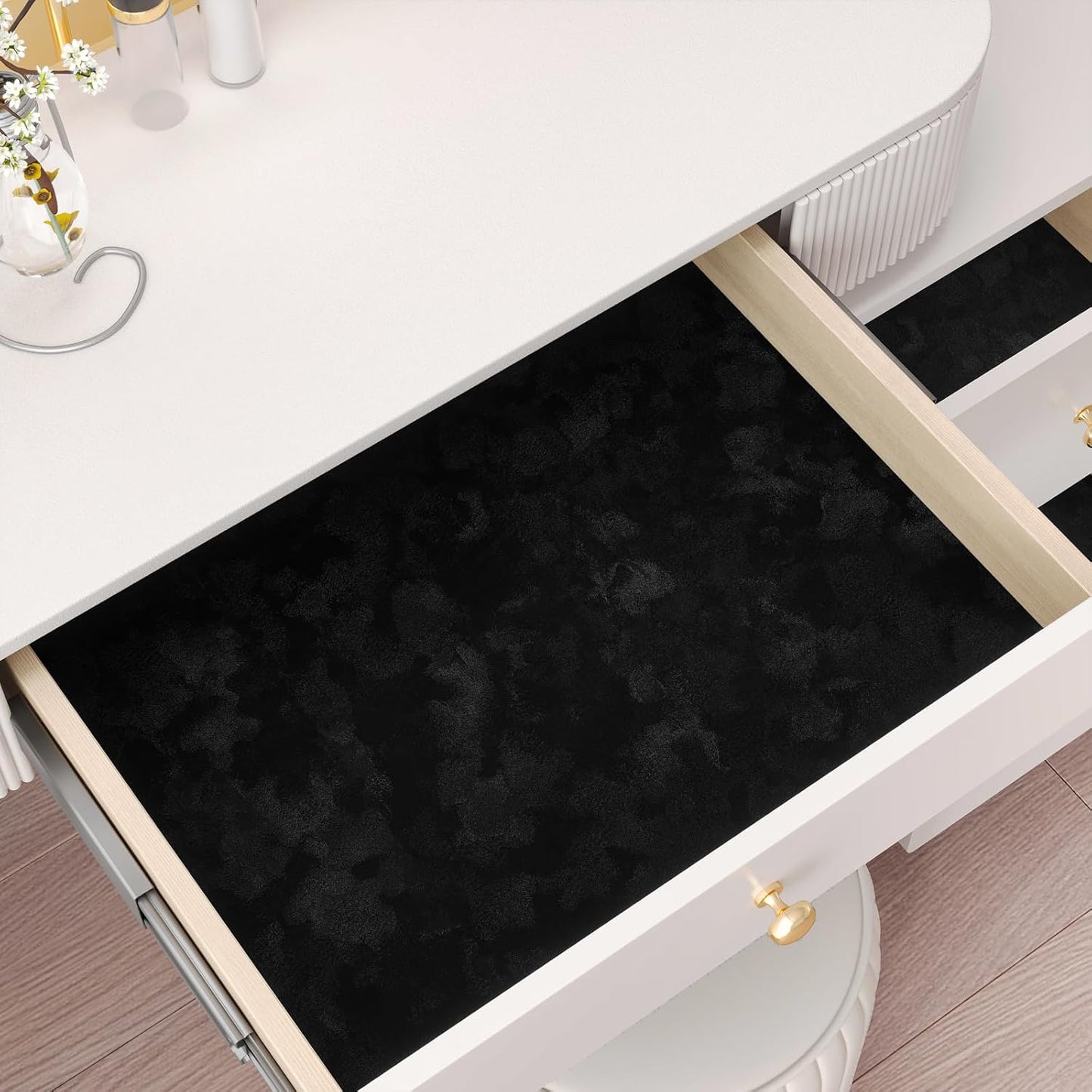 Hojas terciopelo negro para cajones joyas 12x100pulg autoadhesivo