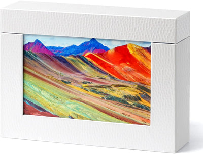 Caja almacenamiento 5x7 para fotos familias y parejas plateado