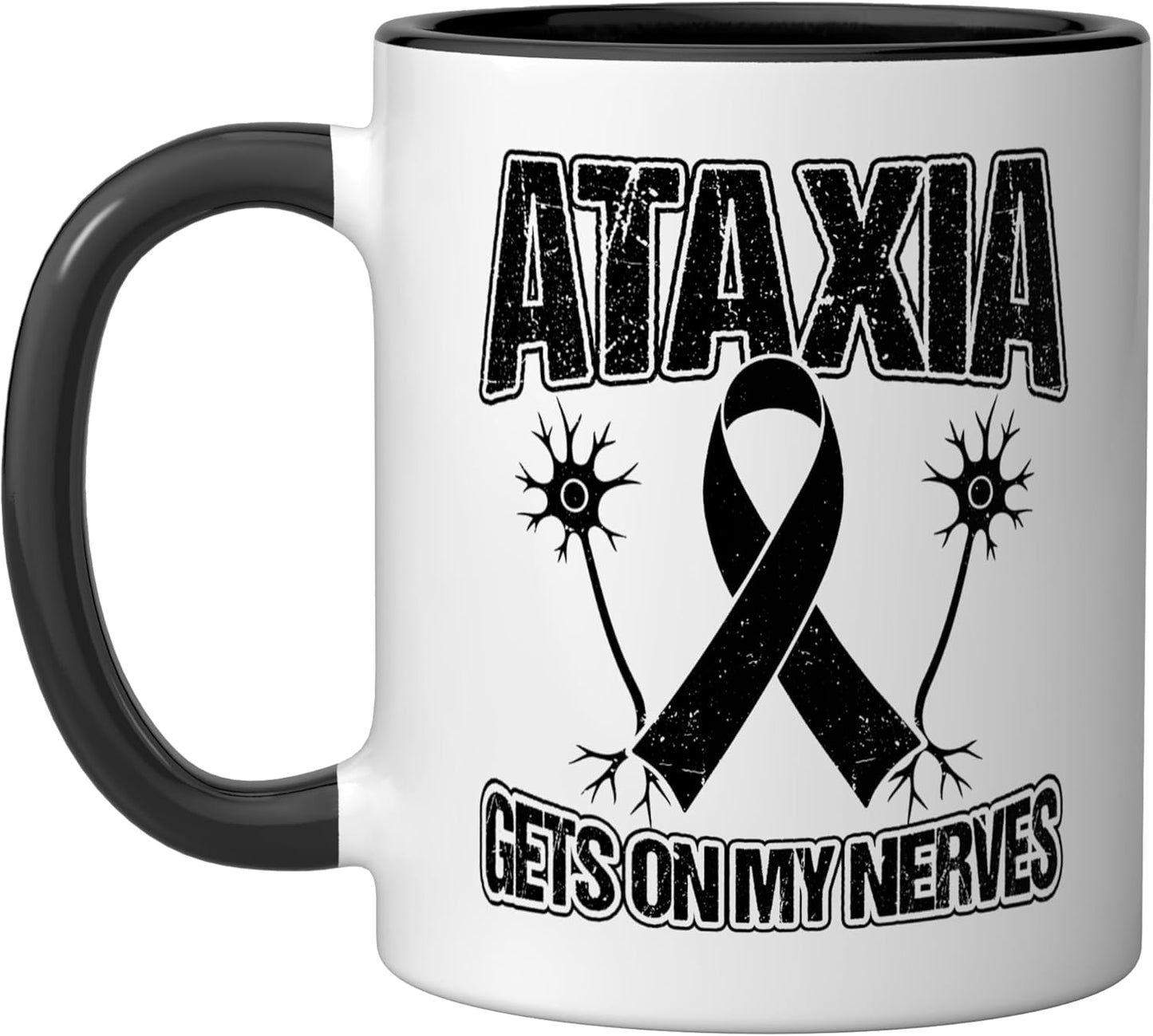 Taza Cerámica Ataxia Warrior Negro/Blanco
