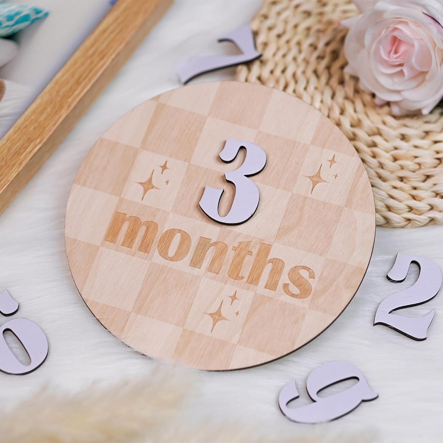 Tarjetas hitos madera para bebé fotografía recién nacido
