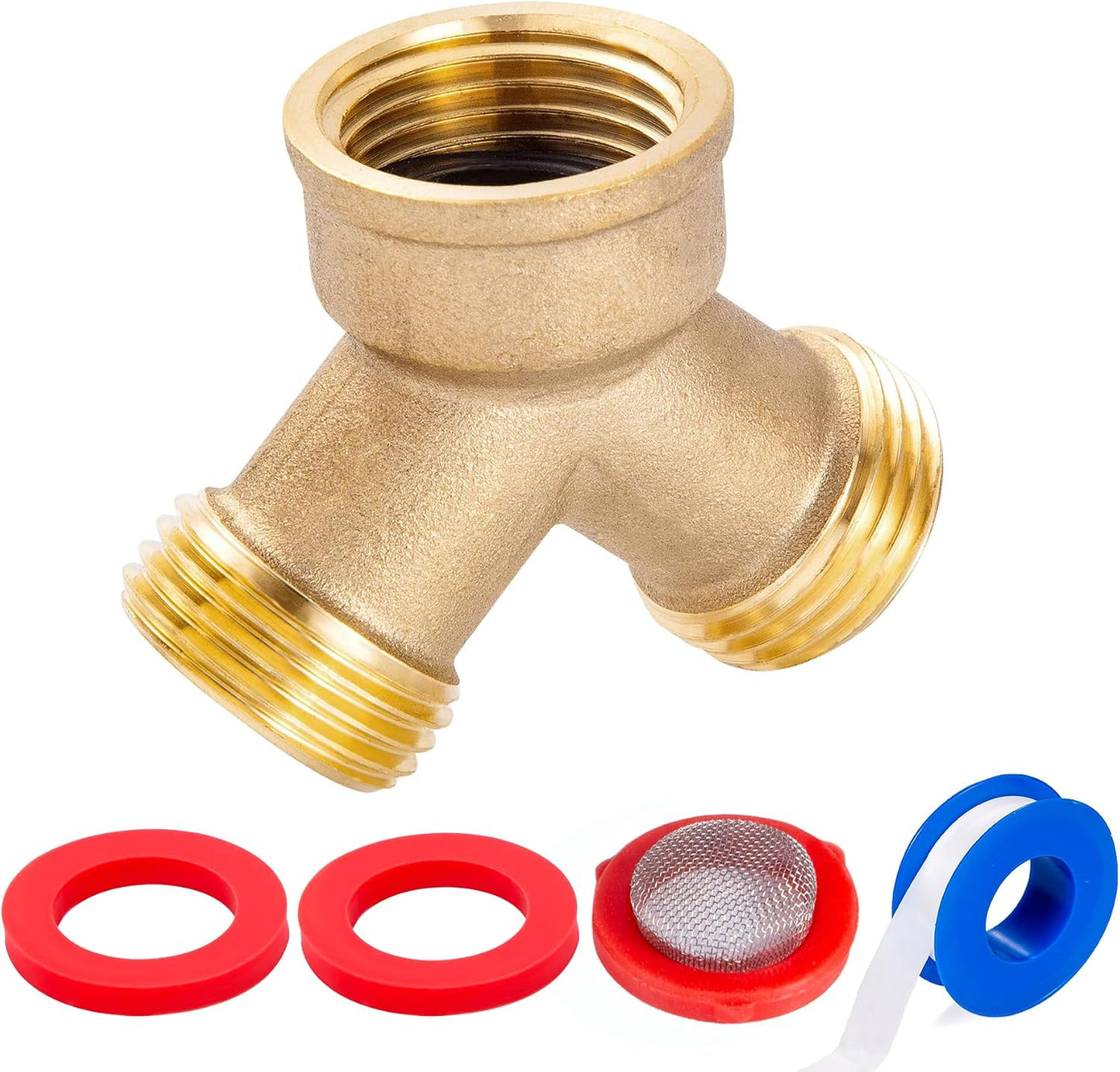 Conector manguera jardín válvula Y latón 3/4pulg
