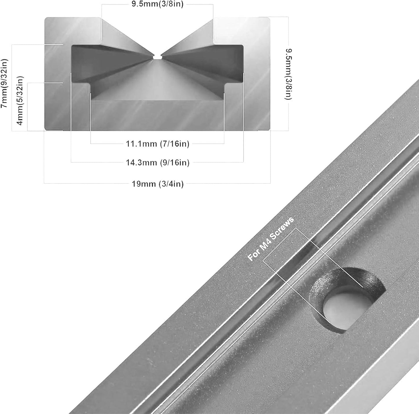 48 Pzas Pistas T 48pulg Carpintería Doble Corte Aluminio