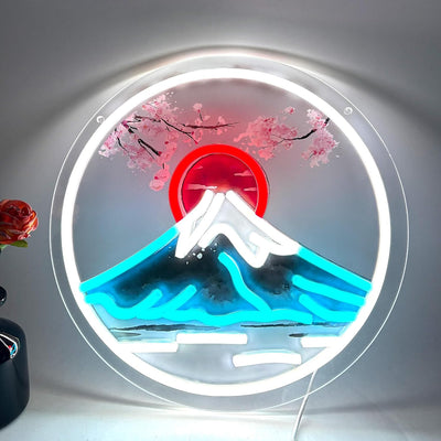 Letrero neón LED flor cerezo estilo Sakura para hogar