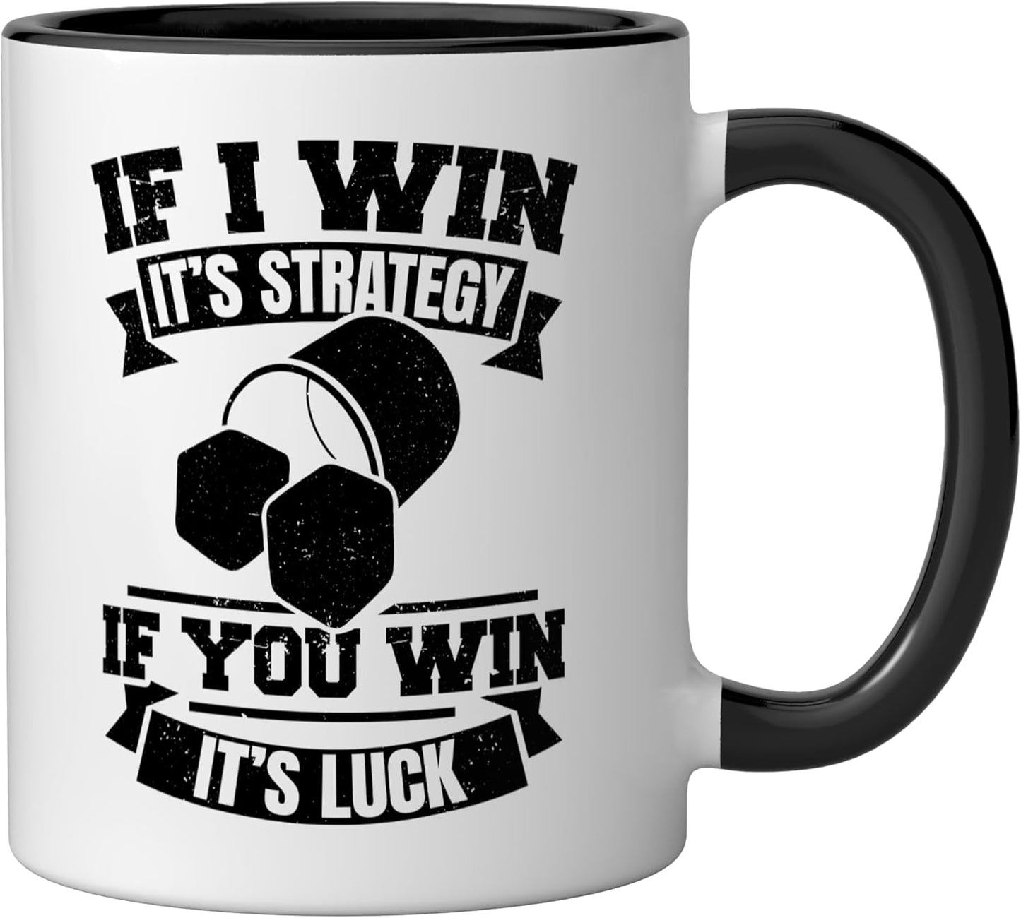 Taza cerámica Yahtzee negra/blanca
