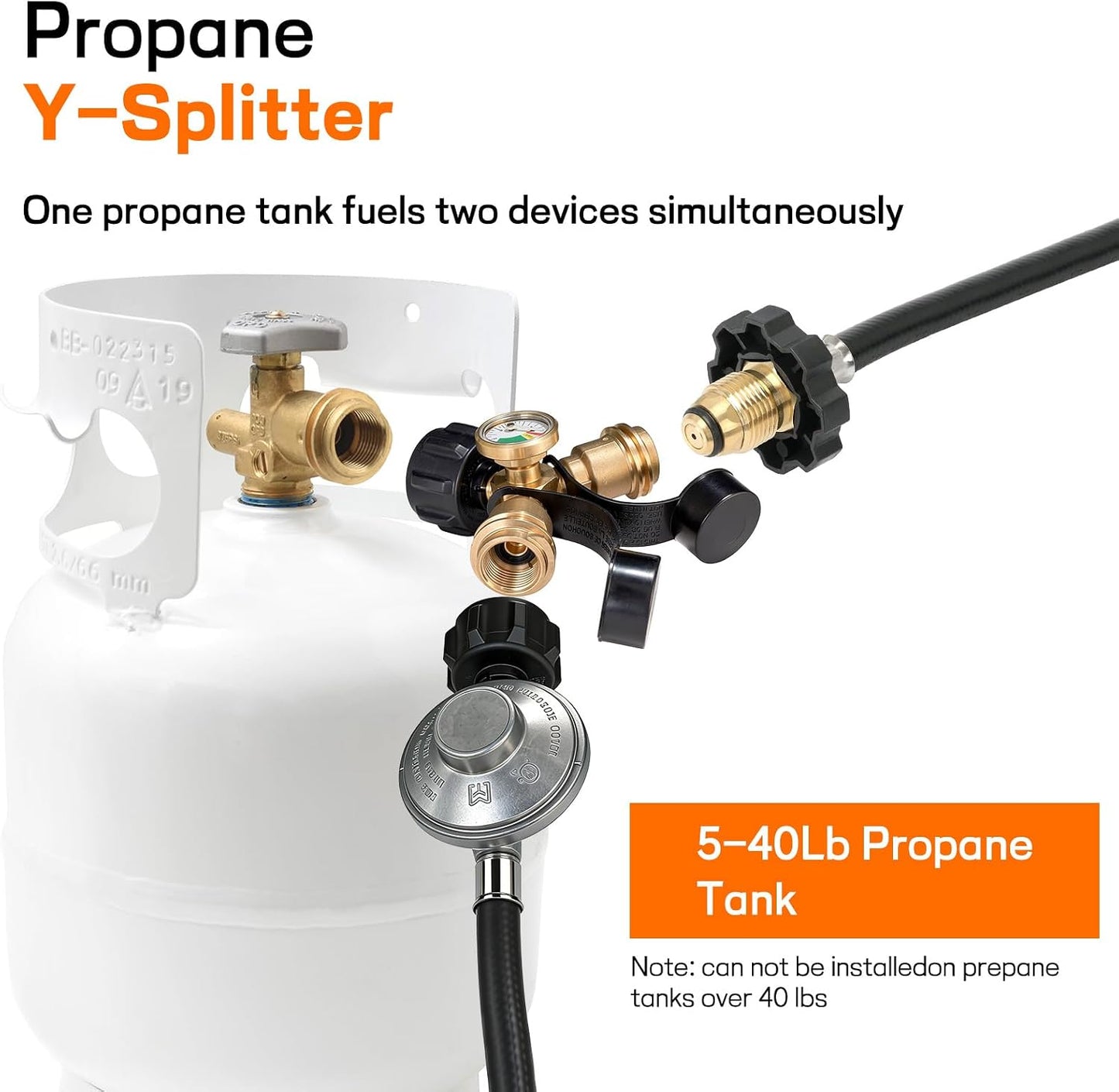 Adaptador tanque propano conector T gas LP 20lb para parrilla