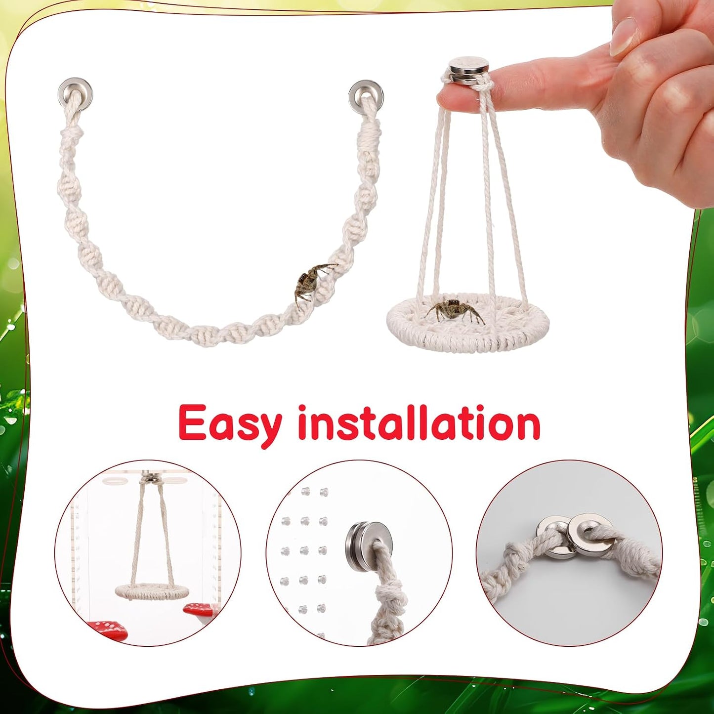 Kit 5 Pzas Araña Saltadora Magnéticas Cuerda Puente
